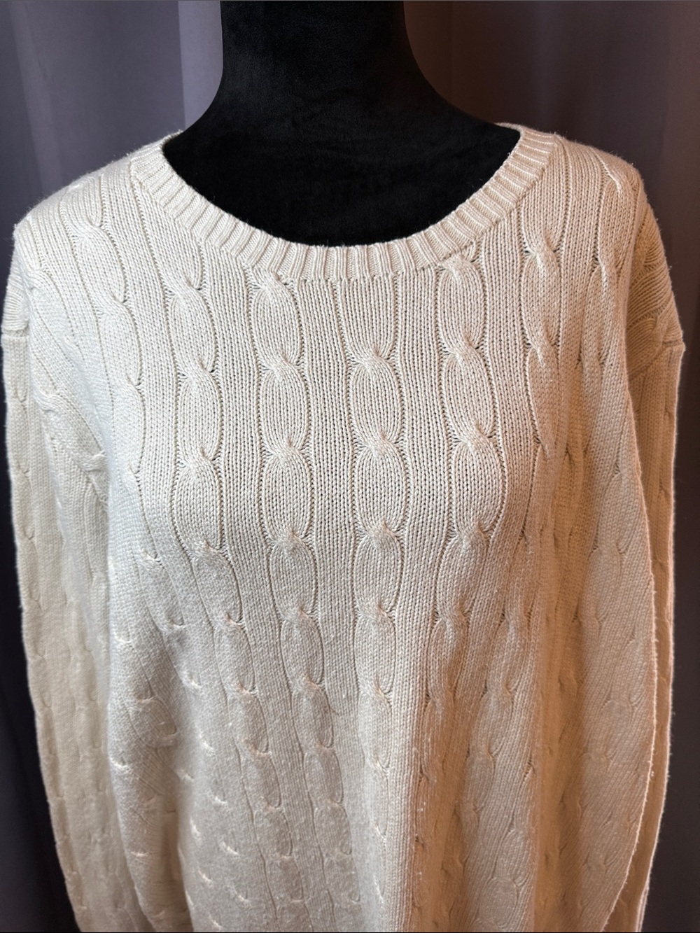Cream Cable Knit Men’s POLO  Sweater by Ralph Lauren